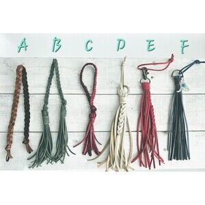 CUSTOM Braided LEATHER Tassel Fringe Bag Charm *Choose Style *HandBag Accessory